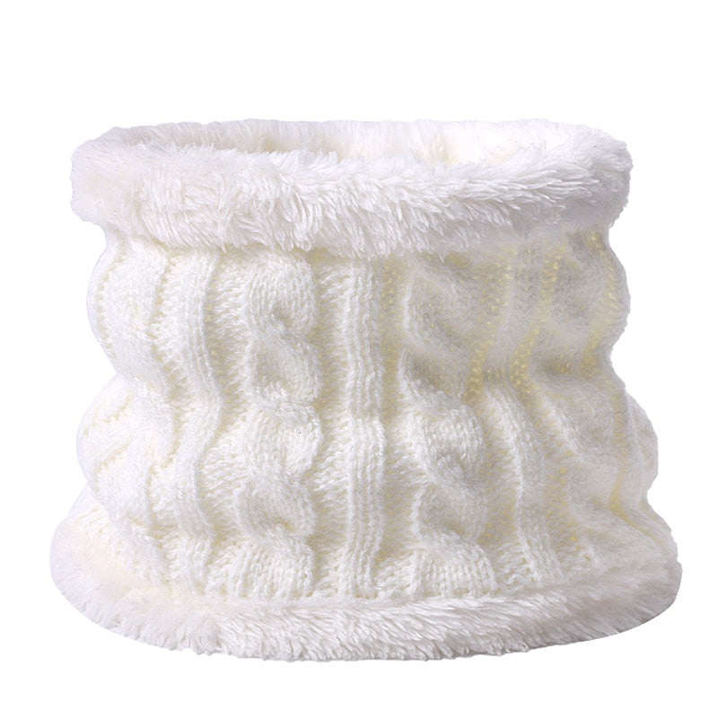 Two pieces Hat Scarf Set Beanie Cap Children's Hats Girls Caps Fake Ball Pompon Keep Warm Winter Knitted Skullies Kids Bone