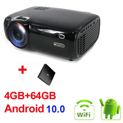 WZATCO E600 Android 10.0 Wifi Smart Portable Mini LED Projector Support Full HD 1080p 4K AC3 Video Home Theater Beamer Proyector