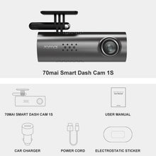 将图片加载到图库查看器，70mai Smart Dash Cam 1S English Voice Control 70 Mai Car Camera 1080P 130FOV Wifi 70mai Car DVR Car Recorder Auto Recorder Wifi
