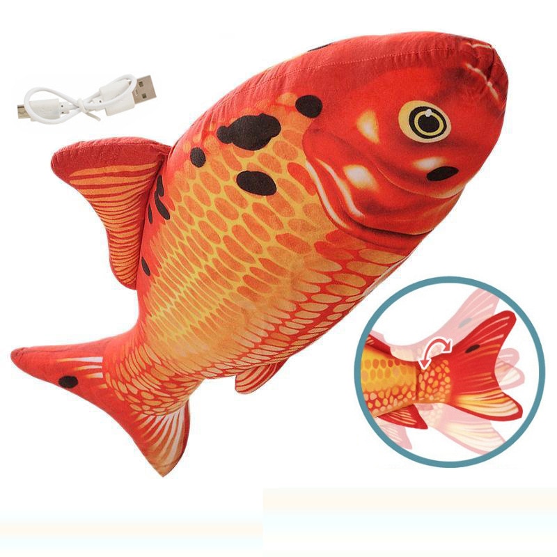 Cat Toy Fish Interactive USB Charging Electric Realistic 3D floppy Fish toys for Cats Puppy Dog Pet Chew Bite Toys Pet Supplies