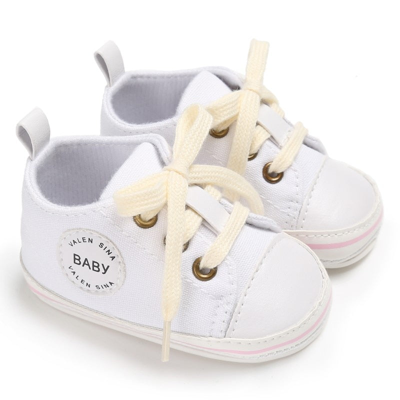 Newborn Canvas Sneakers Cotton Comfort Breathable First Walkers Crib Shoe Anti-Slip Unisex Toddler Baby Infant Boy Girl Shoes