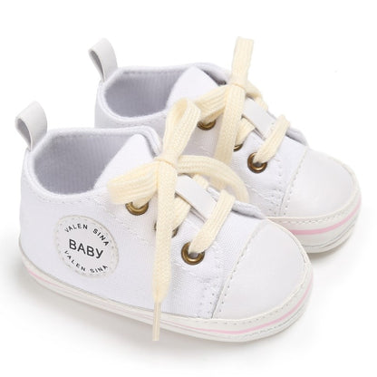 Newborn Canvas Sneakers Cotton Comfort Breathable First Walkers Crib Shoe Anti-Slip Unisex Toddler Baby Infant Boy Girl Shoes