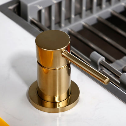 Brush Gold Sdolid Brass Single Handle Kitchen Mixer Tap 360 Degree Swivel Spout Brushed Gold 2 hole Deck Mounted Sink Faucet