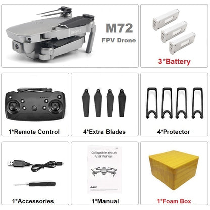 CYMARC M72 FPV RC Drone 4K Wifi HD Camera Mini Drone Optical Flow RC Quadcopter Helicopter Dron VS E68 SG107 S66