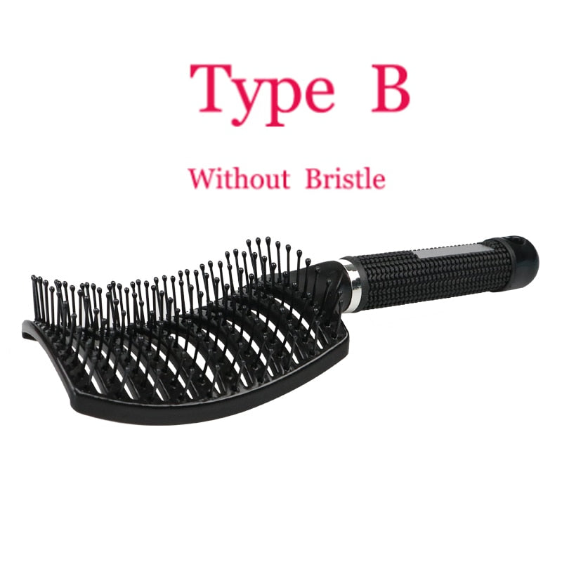 Hair Brush Scalp Massage Comb Hairbrush Bristle&Nylon Women Wet Curly Detangle Hair Brush for Salon Hairdressing Styling Tools