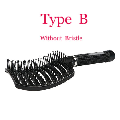 Hair Brush Scalp Massage Comb Hairbrush Bristle&Nylon Women Wet Curly Detangle Hair Brush for Salon Hairdressing Styling Tools