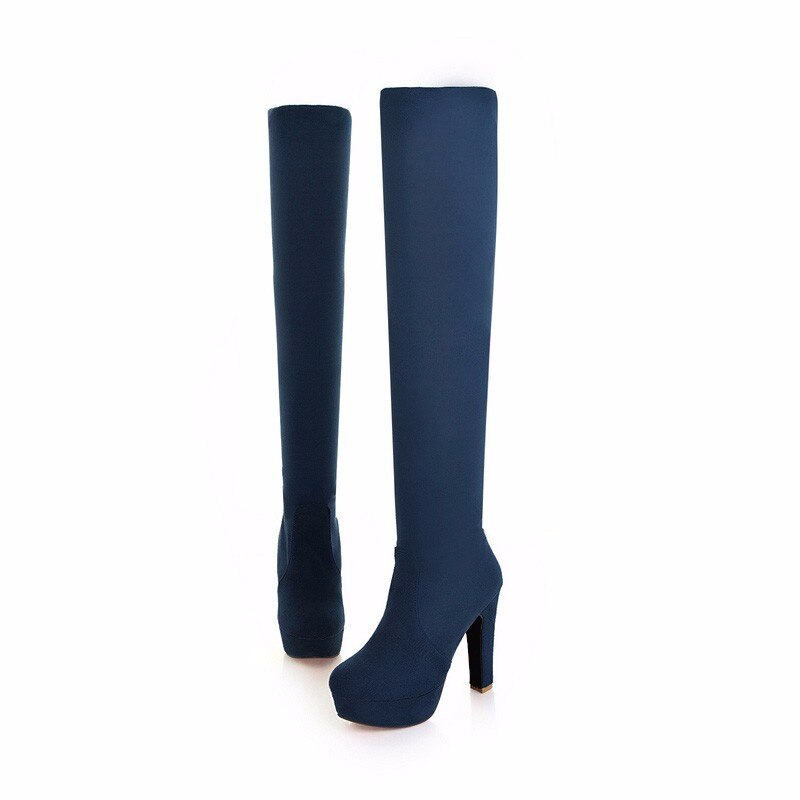 QUTAA 2020 New Women Boots Sexy Fashion Over the Knee Boots Sexy Thin Square Heel Boot Platform Woman Shoes Black size 34-43