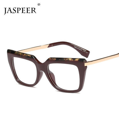 JASPEER Retro Cat Eye Glasses Frame Women Vintage Eye Glasses Female Brand Designer Computer Eyeglasses Ladies Optical Frames