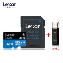 Load image into Gallery viewer, Lexar 633X New Original 95mb/s Micro SD card 512GB 128g 256GB SDXC SDHC Memory Card Reader Uhs-1 For Drone Gopro Sport Camcorder
