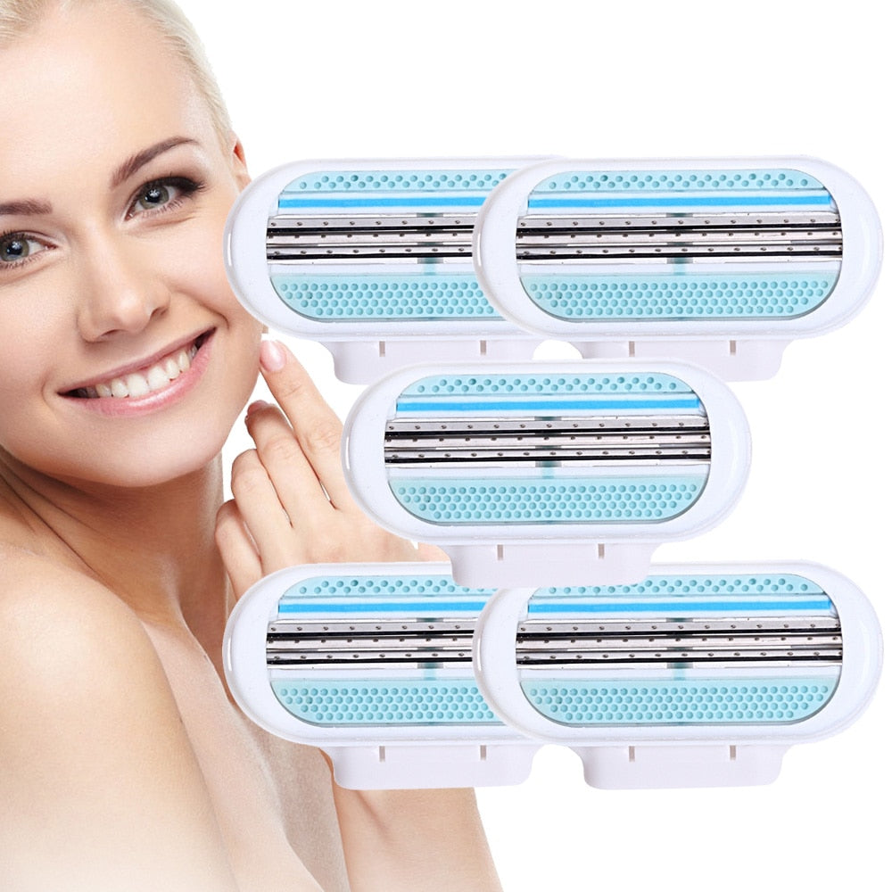 Female Safety Razor Blades Beauty Shaving For Women 3 Layer Blade Shaver Razor Blade Replacement Head For Gillette Venus