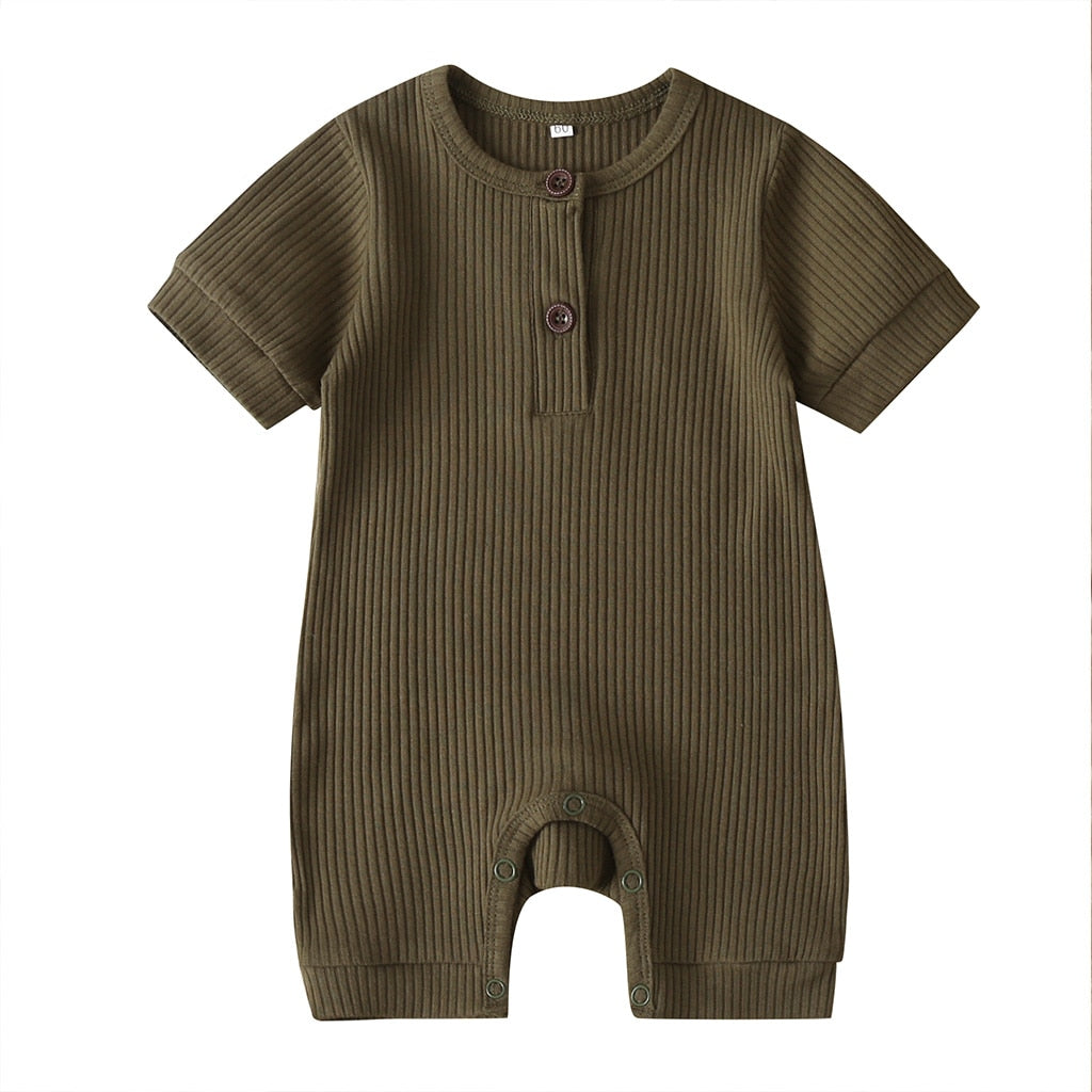 Summer Newborn Kid Baby Girl Romper Clothes 0-24M Short Sleeve Solid Jumpsuits Outfits 6 Colors