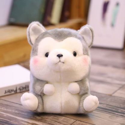 Lovely Round Shape Fat Animals Plush Toys Husky Cow Cat Owl Cute Plush Doll Kids Soft Toys Birthday Gift