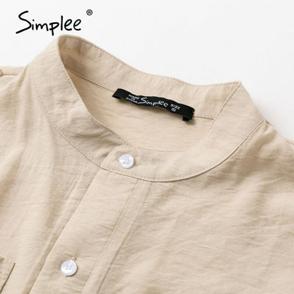 Simplee Casual sash belt women playsuit Sleeveless buttons pockets female rompers jumpsuit Spring summer elegant ladies overalls