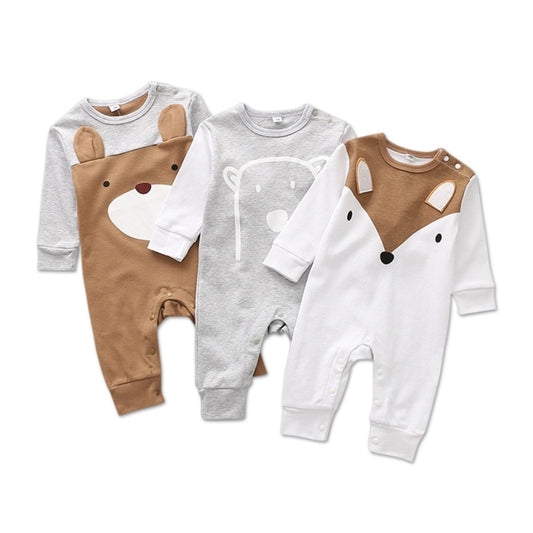 Newborn Baby Romper For Boys Girls Rompers Playsuits Cotton Long Sleeve Animal Baby Clothes Infant Pajamas Underwear