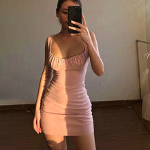 将图片加载到图库查看器，LVINMW Sexy Skinny Bralette With Bow Low Cut Slim Dress 2020 Women Summer Fashion Sleeveless Backless Dress Female Party Club
