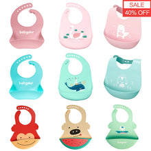 Load image into Gallery viewer, Baby Bibs Waterproof Silicone Feeding Baby Saliva Towel Newborn Cartoon Aprons Baby Bibs Adjustable Different styles of Bibs
