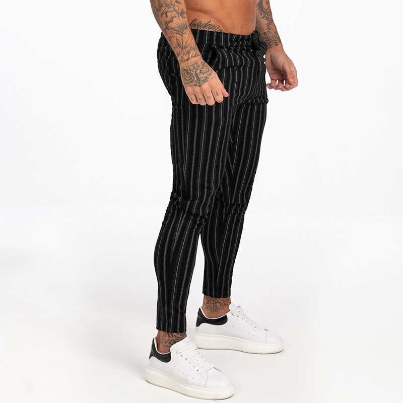 New Autumn Winter Men's Chinos Slim Fit Black Chinos Trousers for Men Stretchy Pants Thick Casual Ankle Tight Fit Street zm385