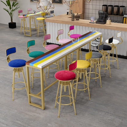 Bar table and chair coffee shop chair lift Rotating high stool table color table stool