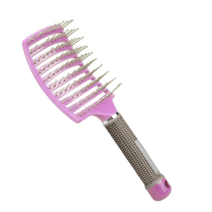 Hair Brush Scalp Massage Comb Hairbrush Bristle&Nylon Women Wet Curly Detangle Hair Brush for Salon Hairdressing Styling Tools