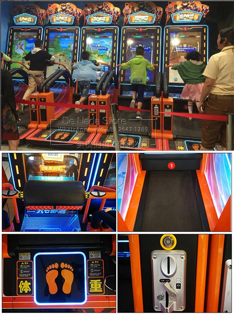 Indoor Amusement Center Adults Kids  Running Racing Sport Fitness Simulator Treadmill Runner Coin Operated Arcade Game Machine