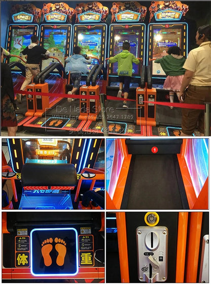 Indoor Amusement Center Adults Kids  Running Racing Sport Fitness Simulator Treadmill Runner Coin Operated Arcade Game Machine