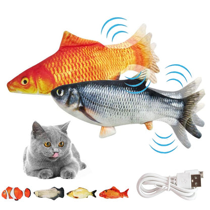 Cat Toy Fish Interactive USB Charging Electric Realistic 3D floppy Fish toys for Cats Puppy Dog Pet Chew Bite Toys Pet Supplies
