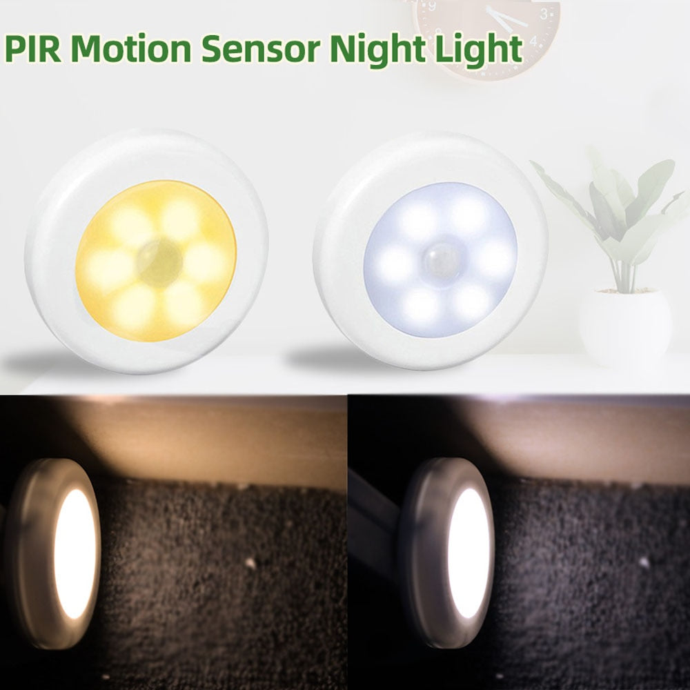 Motion Sensor wireless night lights bedroom decor light 6LED Detector wall decorative lamp staircase closet room aisle lighting
