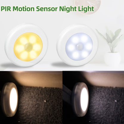 Motion Sensor wireless night lights bedroom decor light 6LED Detector wall decorative lamp staircase closet room aisle lighting