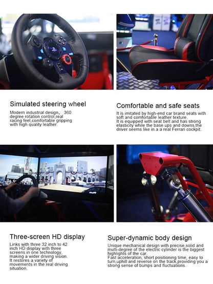 Amusement Device Three Screen HD VR Driving Car Racing Games Video Simulator Arcade Game Machine For Game Center