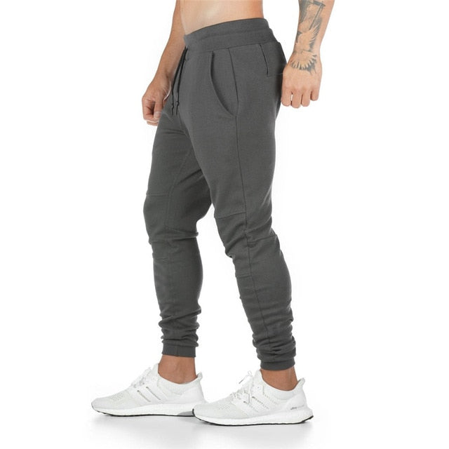 Men's Jogging Pants Fitness Tights Track Pant Skinny Gyms Muscle Walking Running Trousers Casual Black Solid Color Workout Sportswear Sweatpants