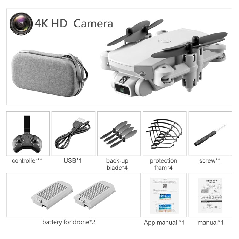 Drone 4k HD Wide Angle Camera 0.3MP/5.0MP/4K HD Cameras Mini Drone LS-MIN Dron Camera Quadcopter Height Keep Drones Toys Gifts