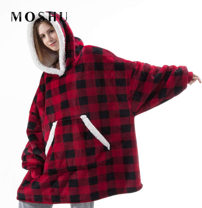 Women Pocket Hooded Blanket