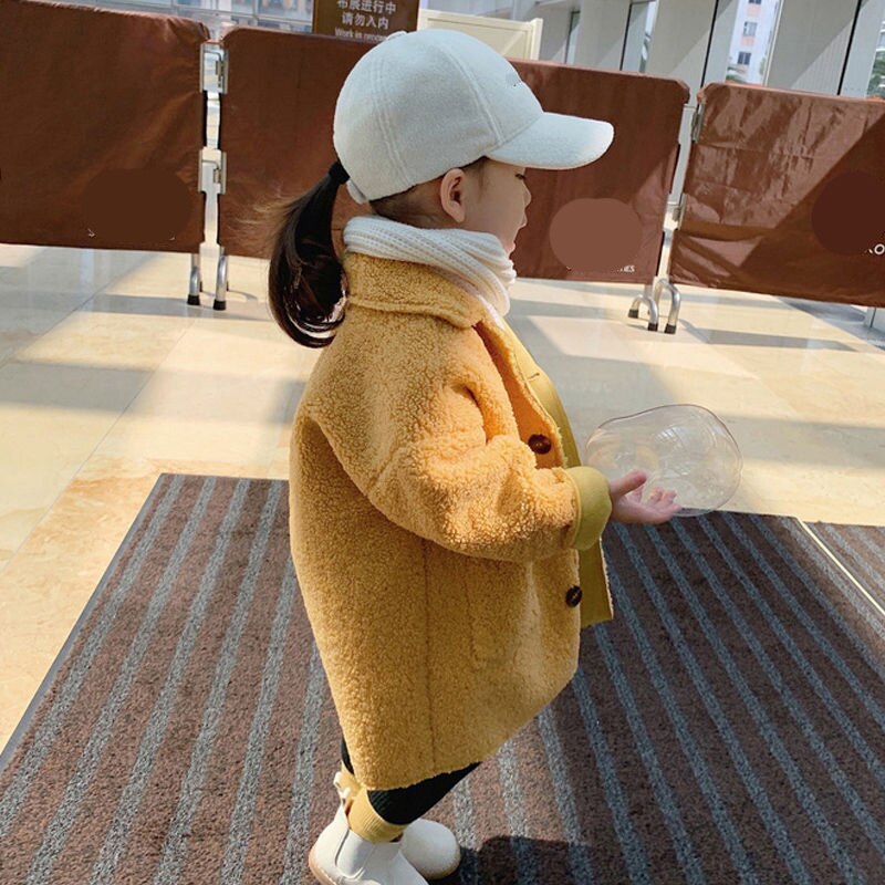 Girl Jacket Kids autumn winter Clothes Children long Jacket for Baby Girls Outerwear Coat 2020 toddlers 90~130 fashion solid