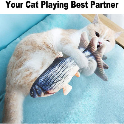 Cat Toy Fish Interactive USB Charging Electric Realistic 3D floppy Fish toys for Cats Puppy Dog Pet Chew Bite Toys Pet Supplies