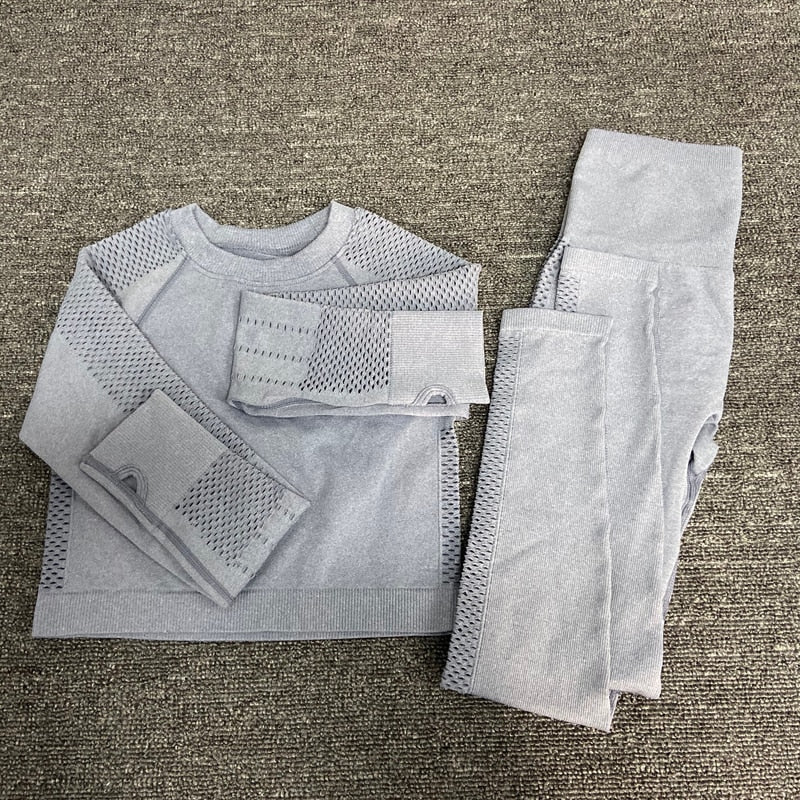 Seamless Women Yoga Sets Female Sport Gym suits Wear Running Clothes women Fitness Sport Yoga Suit Long Sleeve yoga clothing