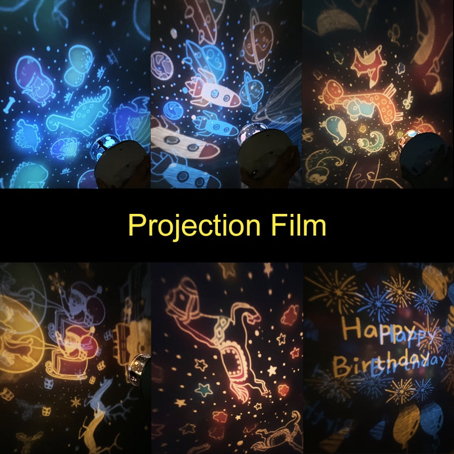 Music Projector Night Light With BT Speaker Chargeable Universe Starry Sky Rotate LED Lamp Colorful Flashing Star Kids Baby Gift