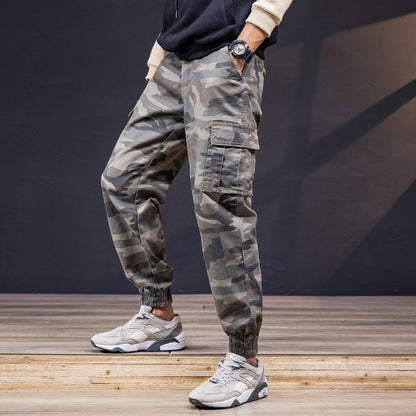 Top Quality Camouflage Cargo Pants Men 100% Cotton Loose Fit Military Pants Khaki Pants Casual Man Trousers Streetwear Joggers