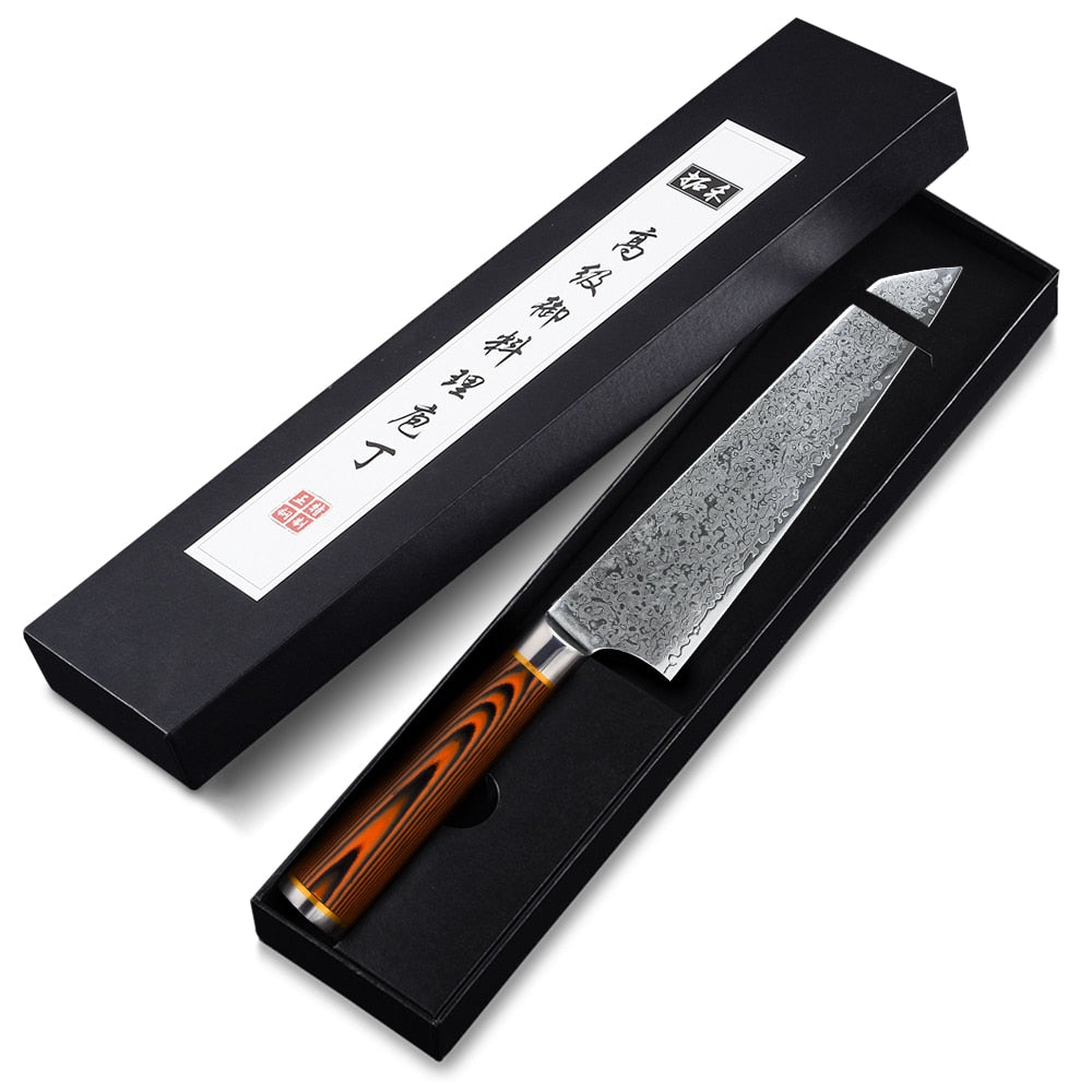 TURWHO 8 inch Japanese Chef Knife 7-Layer Damascus Stainless steel Kitchen Knives Pro Cooking Knives W/Rosewood Octagonal Handle