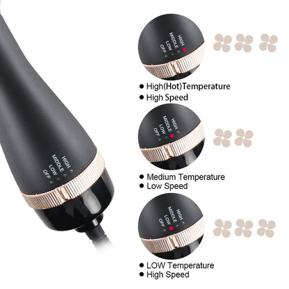 LISAPRO Black Golden Hair Dryer Brush Multifunctional Hair Styling Tools Hair Strightner And Curler Blowout Dryer