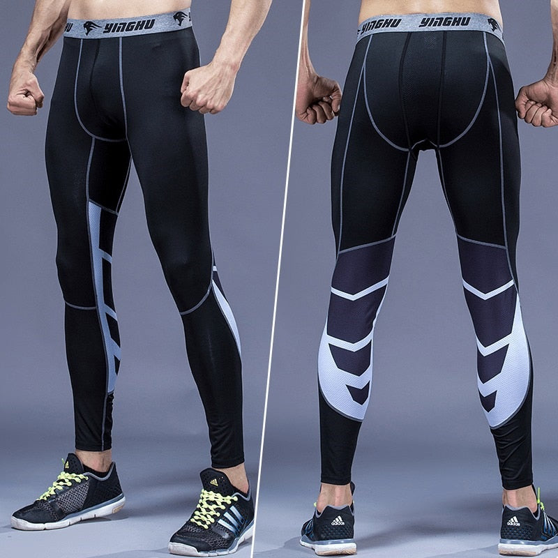Men's Compression Pants Male Tights Leggings for Running Gym Sport Fitness Quick Dry Fit Joggings Workout White Black Trousers