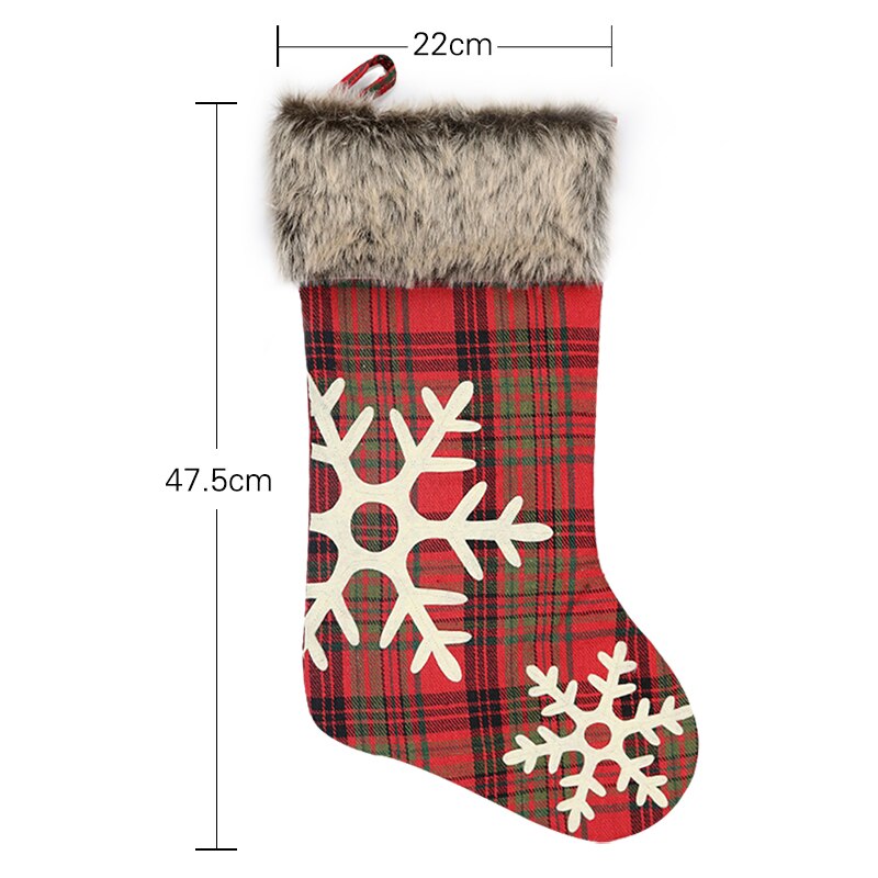 Holiday Christmas bag Stocking Ornament Chrismas Decorations for Home Christmas Tree Ornaments Gift Holders Large Stockings