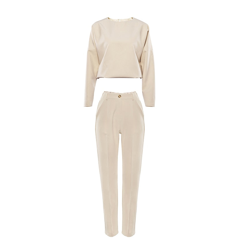 Mnealways18 Vintage Zipper Khaki Trousers Women High Waist Office Pants Ladies Brown Trousers Work Wear Autumn Long Pants 2020