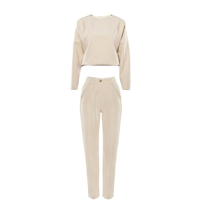 Mnealways18 Vintage Zipper Khaki Trousers Women High Waist Office Pants Ladies Brown Trousers Work Wear Autumn Long Pants 2020