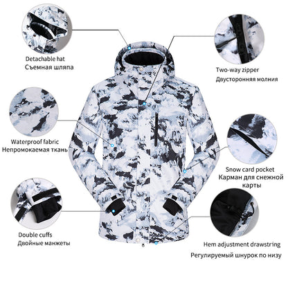 Ski Suit Men Winter Warm Windproof Waterproof Outdoor Sports Snow Jackets and Pants Hot Ski Equipment Snowboard Jacket Men Brand