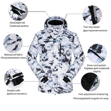 Cargar imagen en el visor de la galería, Ski Suit Men Winter Warm Windproof Waterproof Outdoor Sports Snow Jackets and Pants Hot Ski Equipment Snowboard Jacket Men Brand
