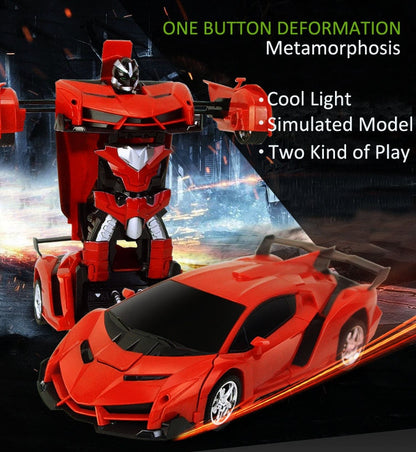 New 2 in 1 RC Car Toy Transformation Robots Car Driving Vehicle Sports Cars Models Remote Control Car RC Toy Gift for Boys Toy