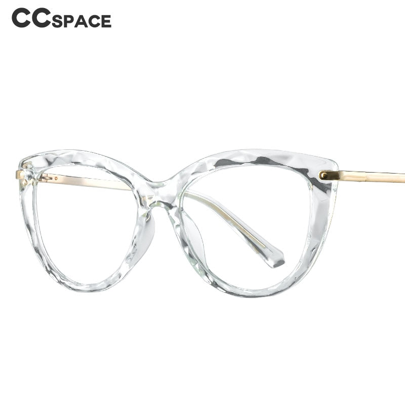 51009 Plastic Titanium Glasses Frames Cat Eye Women Diamond Bump Optical Fashion Computer Glasses