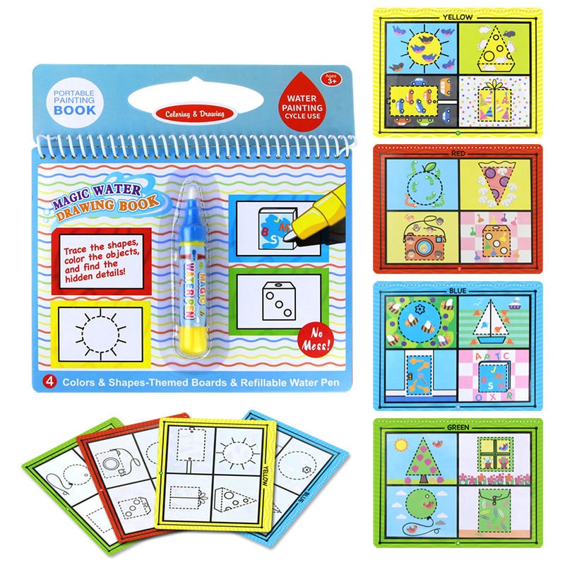 8 Styles Magic Water Drawing Book Coloring Doodle & Magic Pen Drawing Toys Early Education For Kids Birthday Gifts Puzzle Toys