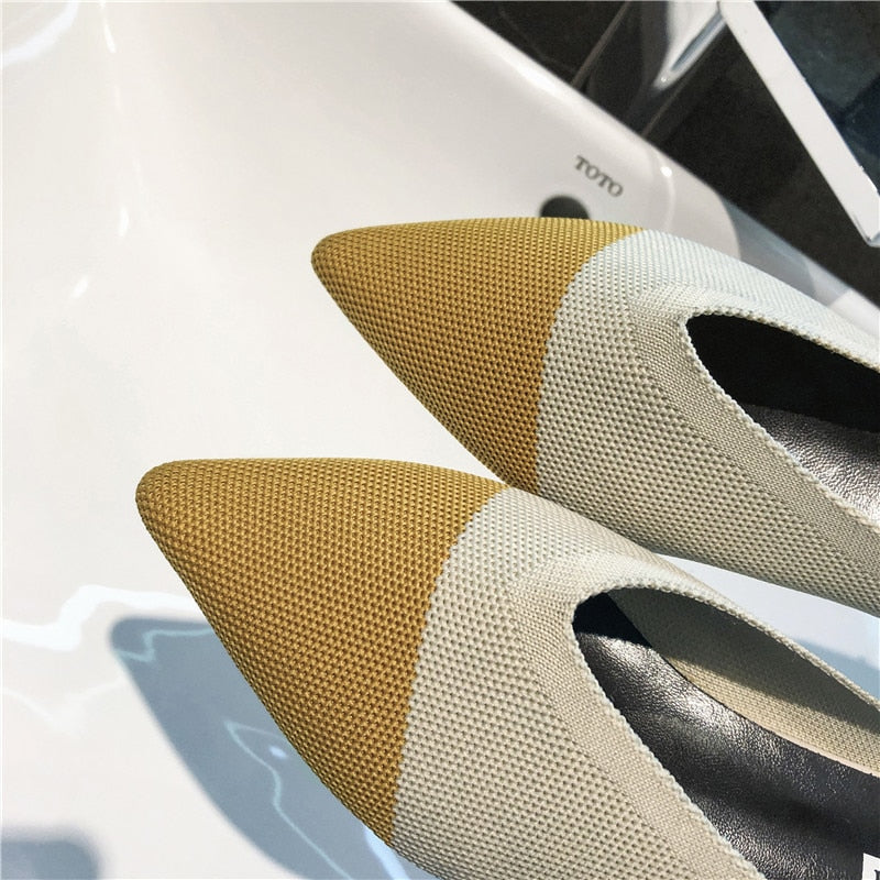 Women's Slippers Fashion Knitting Pointed Women Half Slides Mules Loafers Casual Slipper Female Summer Shoes Flat Sandals