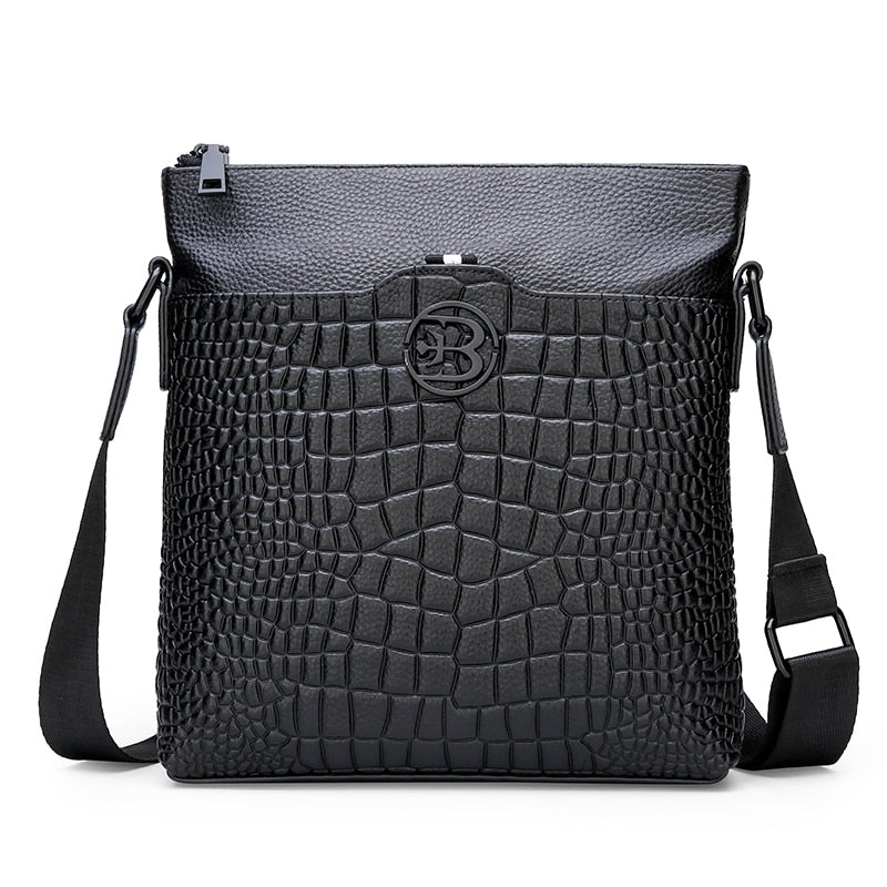 Men's Crossbody Bag Fashion High Quality Genuine Leather Shoulder Bag Casual Black Business Handbag For Phone  Travel